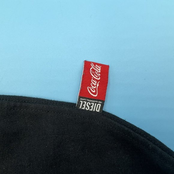 Diesel x Coca Cola Men’s Pullover Black Cotton Blend Ribbed Jumper Sweater Small - Picture 4 of 13